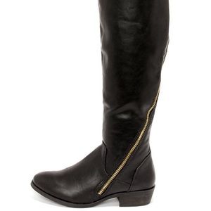 Over the knee black boots